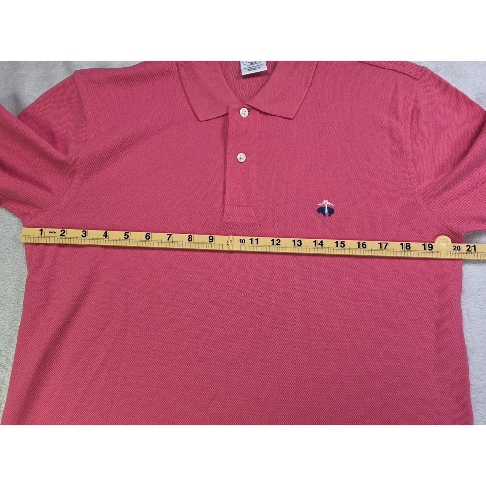 Brooks Brothers Polo Shirt Mens Medium Pink 1818 Performance Slim Fit Cotton - Picture 4 of 6